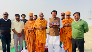 Prayagraj Mahakumbh 2025 Swami Narayan performed Bhoomi Pujan for Akshardham temple camp