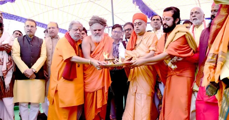 Prayagraj Mahakumbh 2025 Shankaracharya camp bhumi pujan ceremony completed