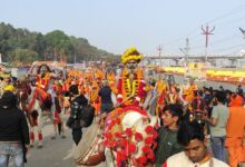 Prayagraj Mahakumbh 2025 Shri Shambhu Panchayati Atal Akhada Peshwai Chhawani Pravesh with Naga Sadhu