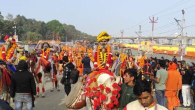 Prayagraj Mahakumbh 2025 Shri Shambhu Panchayati Atal Akhada Peshwai Chhawani Pravesh with Naga Sadhu